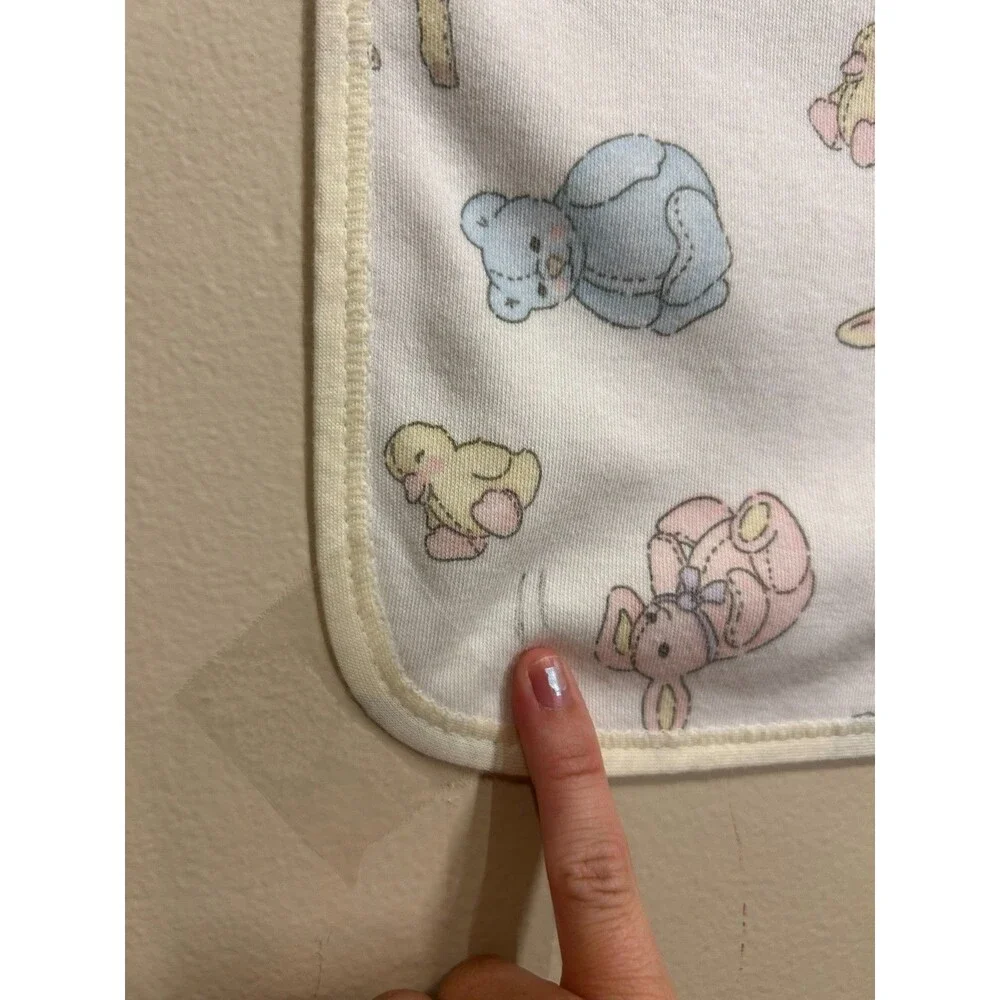 Carters Pastel Baby Blanket Duck Lamb Sheep Giraffe Bunny Rabbit Teddy Bear